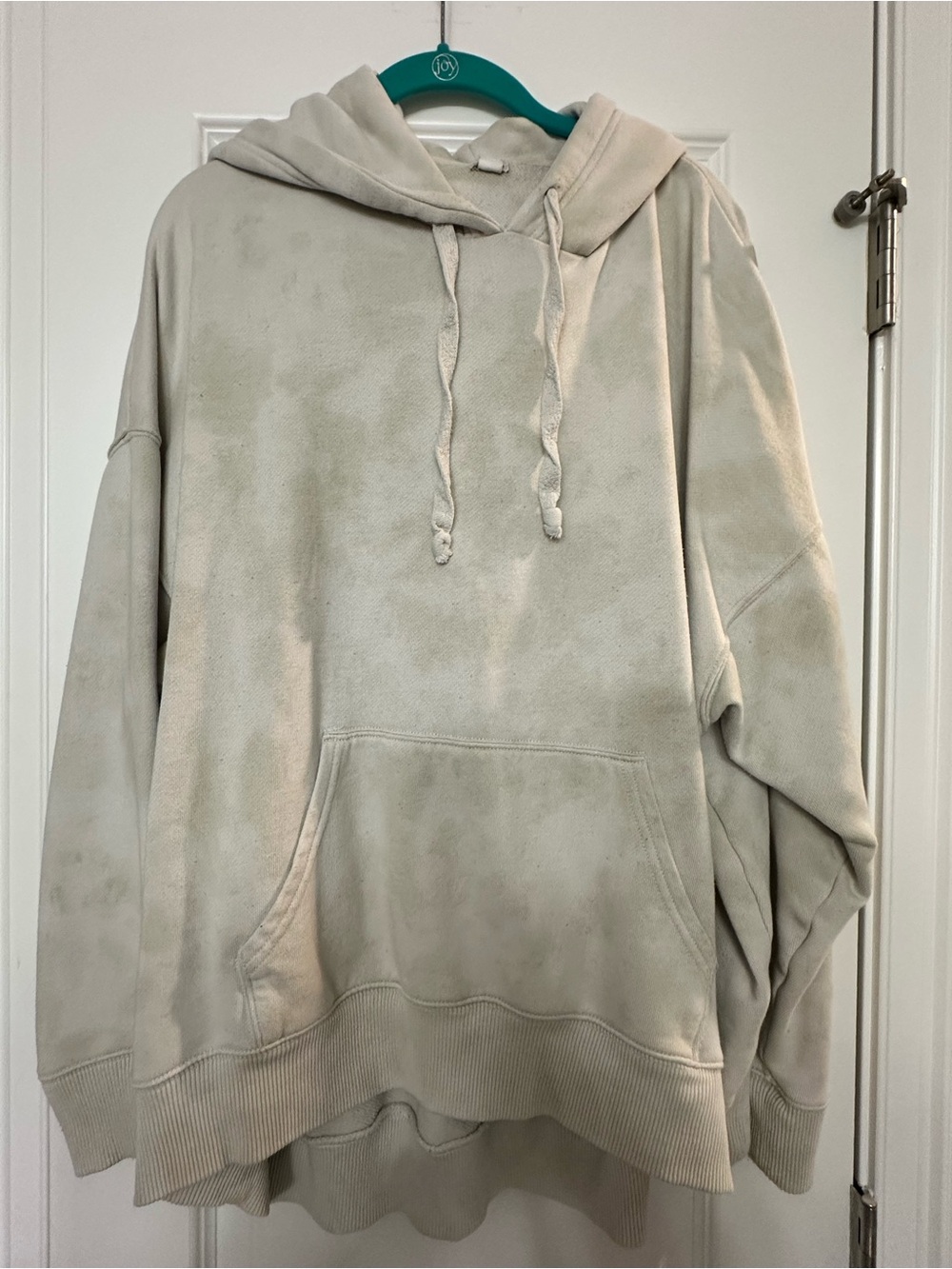 aerie XL Cream/Tan/Light Green Tie Dye Oversized Hoodie Sweatshirt